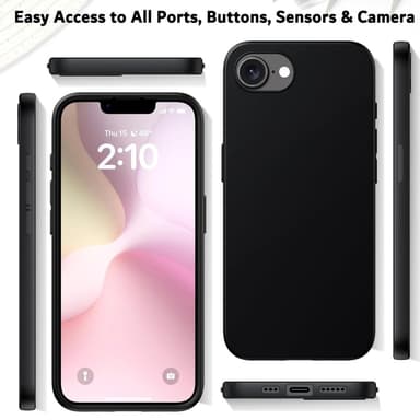 SKALO iPhone 16e Mattamusta Ultraohut TPU Suojakuori - Musta