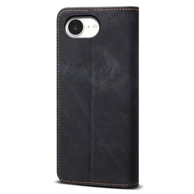 SKALO iPhone 16e Jeans Lompakkokotelo - Musta