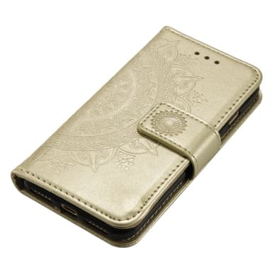 SKALO iPhone 16e Mandala Lompakkokotelo - Kulta