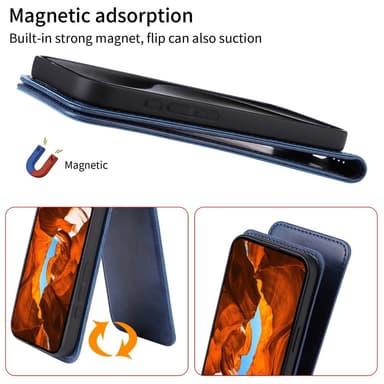 SKALO iPhone 16e Pysty PU-nahka Suojakuori - Musta
