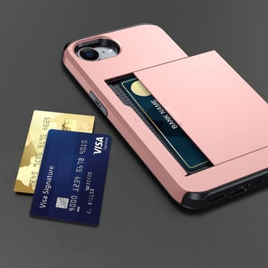 SKALO iPhone 16e Armor Korttikotelo Suojakuori - Punainen