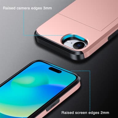 SKALO iPhone 16e Armor Korttikotelo Suojakuori - Sininen