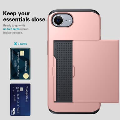 SKALO iPhone 16e Armor Korttikotelo Suojakuori - Punainen