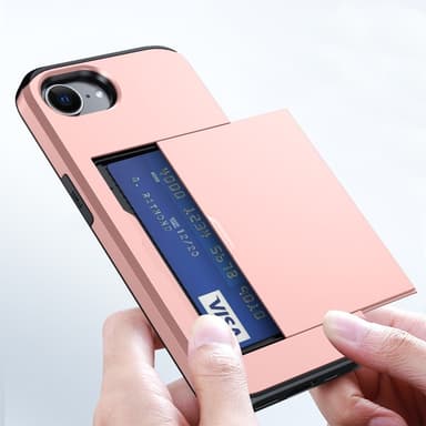 SKALO iPhone 16e Armor Korttikotelo Suojakuori - Punainen