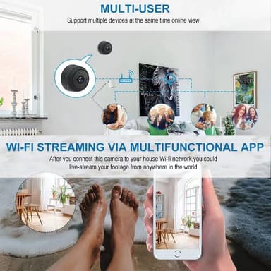 WiFi-kamera 1080P HD Magnetic Surveillance Spy ilman yönäköä