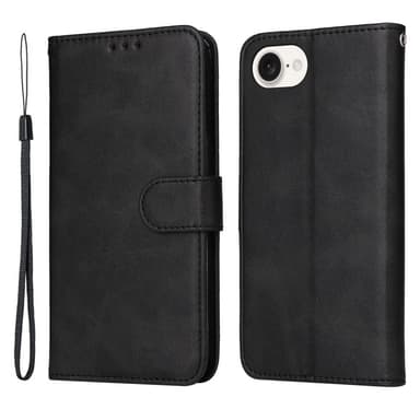 SKALO iPhone 16e PU-nahka Lompakkokotelo - Musta