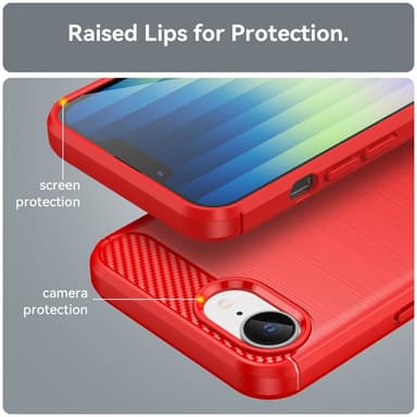 SKALO iPhone 16e Armor Carbon Suojakuori - Punainen
