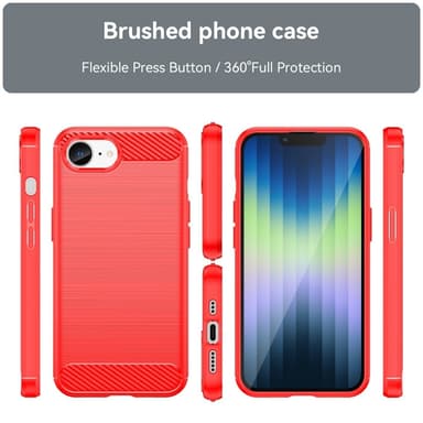 SKALO iPhone 16e Armor Carbon Suojakuori - Punainen