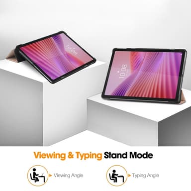 SKALO Lenovo Tab 10.1"" Trifold Kotelo - Ruusukulta