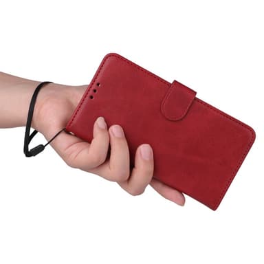 SKALO iPhone 16e PU-nahka Lompakkokotelo - Punainen