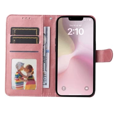 SKALO iPhone 16e PU-nahka Lompakkokotelo - Pinkki