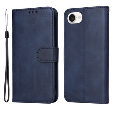 SKALO iPhone 16e PU-nahka Lompakkokotelo - Sininen