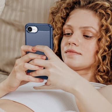 SKALO iPhone 16e Armor Carbon Suojakuori - Sininen