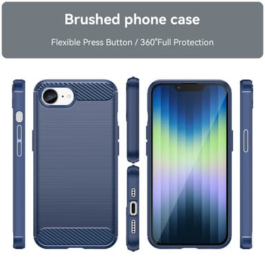 SKALO iPhone 16e Armor Carbon Suojakuori - Sininen