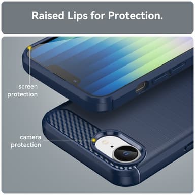 SKALO iPhone 16e Armor Carbon Suojakuori - Sininen