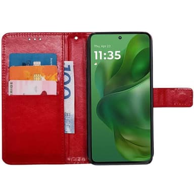 Lompakkokotelo 3-kortti Motorola Moto G Power (2025) - Punainen