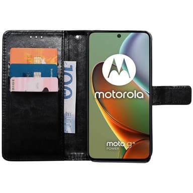 Lompakkokotelo 3-kortti Motorola Moto G15 Power - Musta