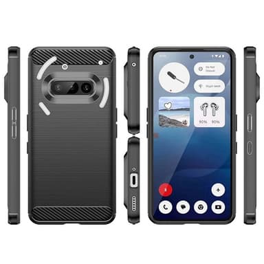 Harjattu TPU kuori Nothing Phone 3a - Musta