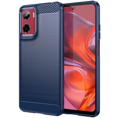 Harjattu TPU kuori Motorola Moto E15 - Sininen