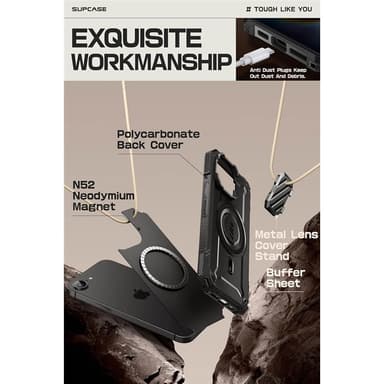 SUPCASE UB Mag XT kuori iPhone 16e - Musta
