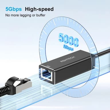 NÖRDIC Verkkosovitin USB-A ja USB-C 3.0 5G Ethernetille
