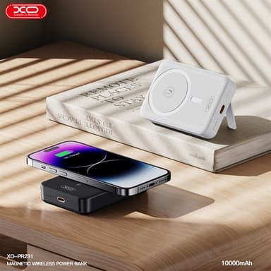 XO Powerbank 10000mAh magneettisella latauksella 20W - Valkoinen