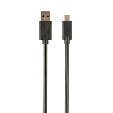 USB – USB-C -kaapeli 1,8 m, musta – 600 Mt/s tiedonsiirto, kullatut liittimet