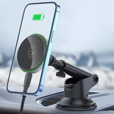 XO Magneettinen autoteline, jossa on 15W langaton laturi ja imukuppi