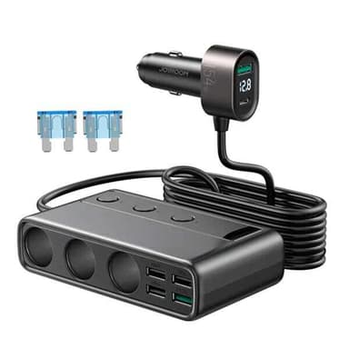 Joyroom 9-in-1  kannettavan tietokoneen autolaturi 154W - 5x USB, 1x USB-C, 3x tupakansytytinpistoke