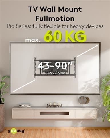 TV-seinäteline Pro FULLMOTION (XL), musta