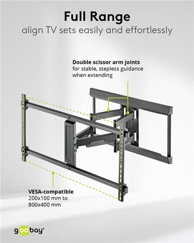 TV-seinäteline Pro FULLMOTION (XL), musta