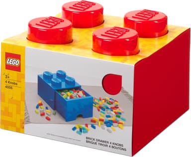 Play LEGO säilytyslaatikko (4-nastainen, kirkkaanpunainen)