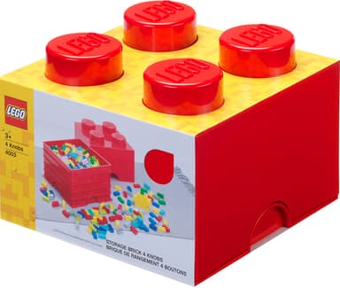 Play LEGO säilytyslaatikko (4-nastainen, kirkkaanpunainen)