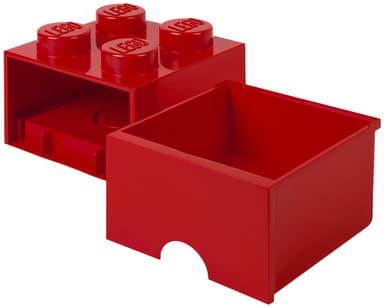 Play LEGO säilytyslaatikko (4-nastainen, kirkkaanpunainen)