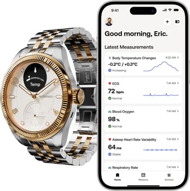 Withings ScanWatch Nova Brilliant hybridiälykello 39 mm (kulta)