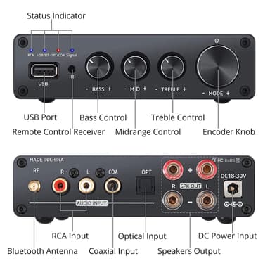 NÖRDIC Bluetooth Hifi Class-D vahvistin ja digitaali-analogiamuunnin DAC
