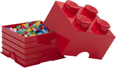 Play LEGO säilytyslaatikko (4-nastainen, kirkkaanpunainen)