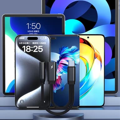 USB-C uros - 3,5 mm + USB-C naaras kuulokesovitin AUX-jakaja