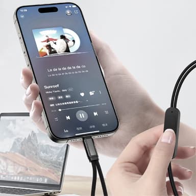 USB-C uros - 3,5 mm + USB-C naaras kuulokesovitin AUX-jakaja