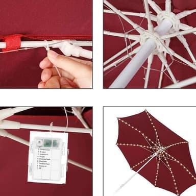 Umbrella String Light Akkuvalolamppu Ulkopatiopuutarha