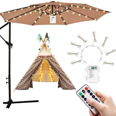 Umbrella String Light Akkuvalolamppu Ulkopatiopuutarha