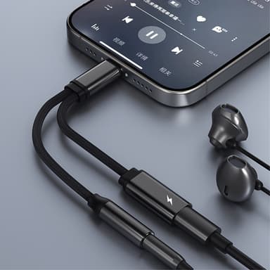 USB-C uros - 3,5 mm + USB-C naaras kuulokesovitin AUX-jakaja