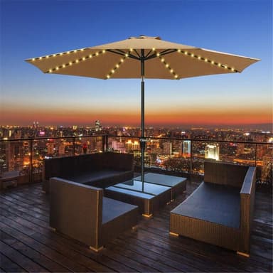 Umbrella String Light Akkuvalolamppu Ulkopatiopuutarha