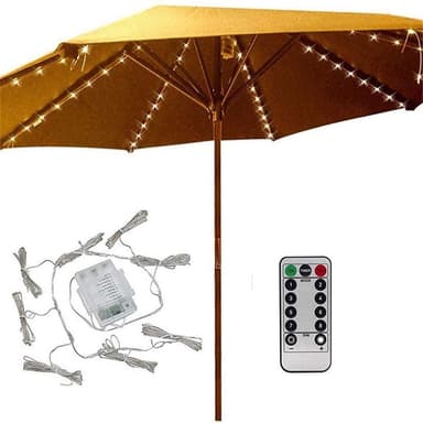 Umbrella String Light Akkuvalolamppu Ulkopatiopuutarha