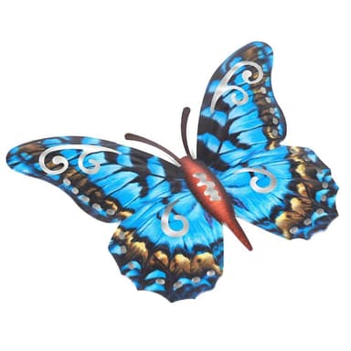 Art 3D Butterfly Seinään ripustettava sisustus Puutarhapihan kotikoriste - sininen