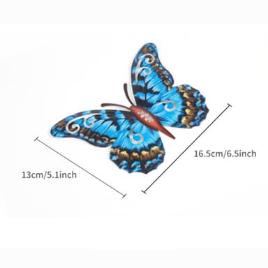 Art 3D Butterfly Seinään ripustettava sisustus Puutarhapihan kotikoriste - sininen