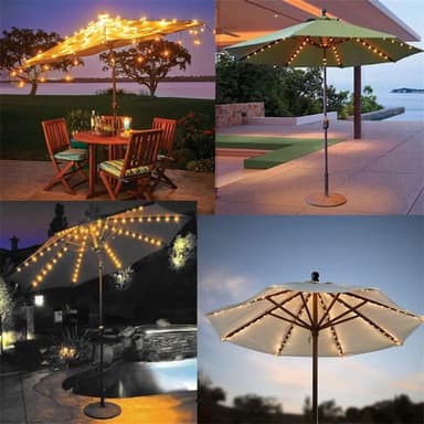 Umbrella String Light Akkuvalolamppu Ulkopatiopuutarha