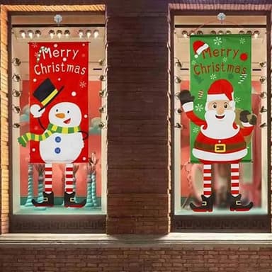 Hyvää joulua Flag Xmas Hanging Banner Door Decor - Joulupukki