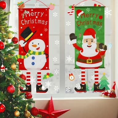 Hyvää joulua Flag Xmas Hanging Banner Door Decor - Joulupukki