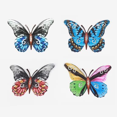 Art 3D Butterfly Seinään ripustettava sisustus Puutarhapihan kotikoriste - punainen